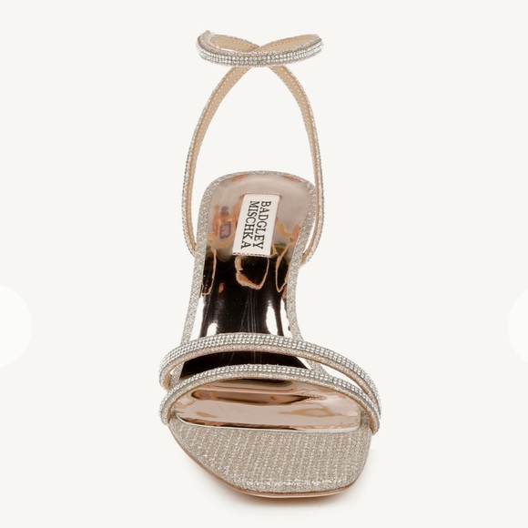 Badgley Mischka Ultra Kitten Heels in Pale Gold - Picture 2 of 11